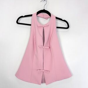 Abercrombie Pink Bow Front Halter Top